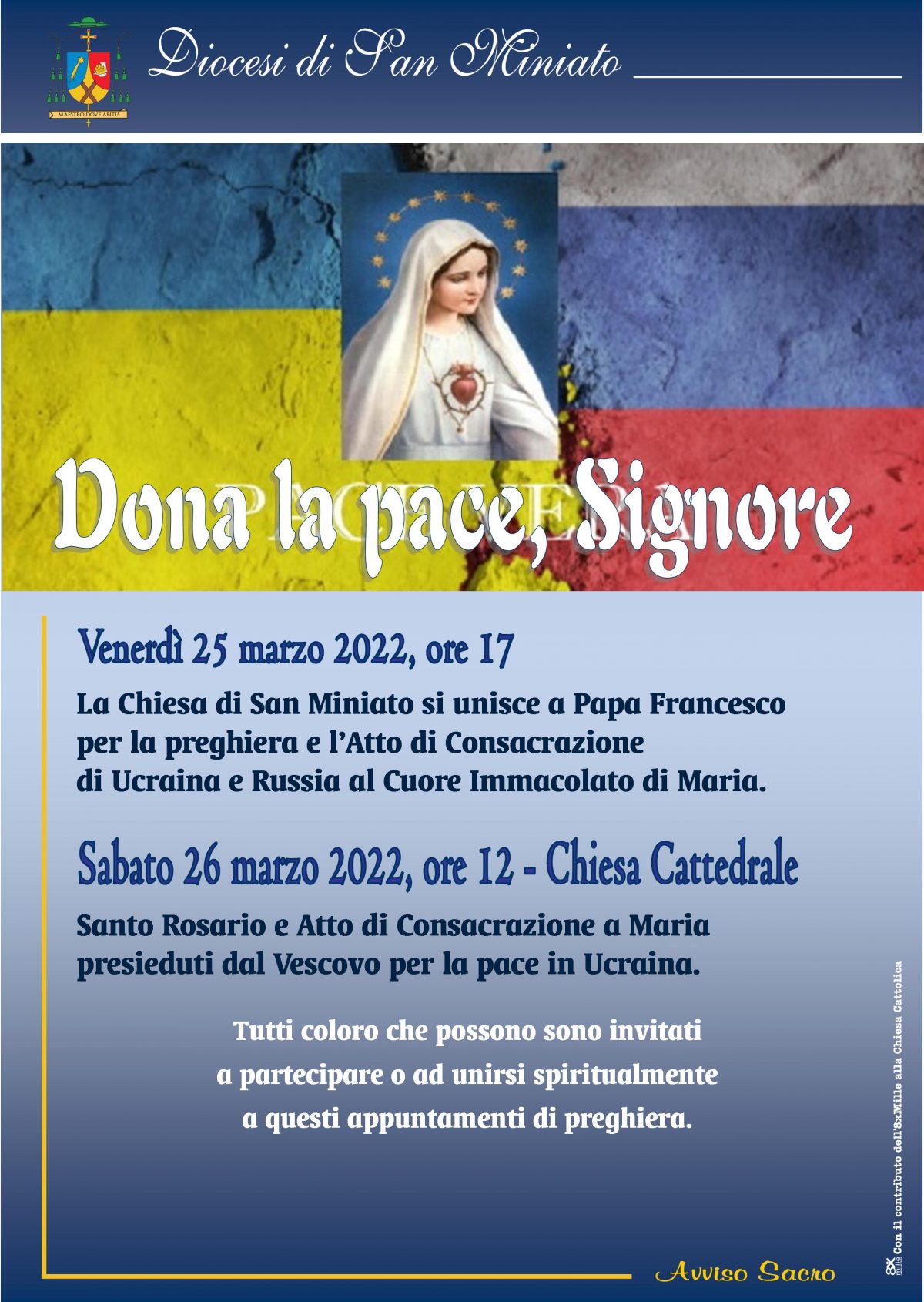 Atto Di Consacrazione Alla Madonna Atto di Consacrazione alla Madonna e preghiera per la pace – Diocesi di